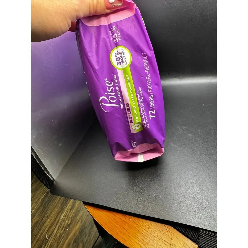 5/$25 NWT Poise Daily Liners SEALED- 72 Liners Very Light Extra Coverage